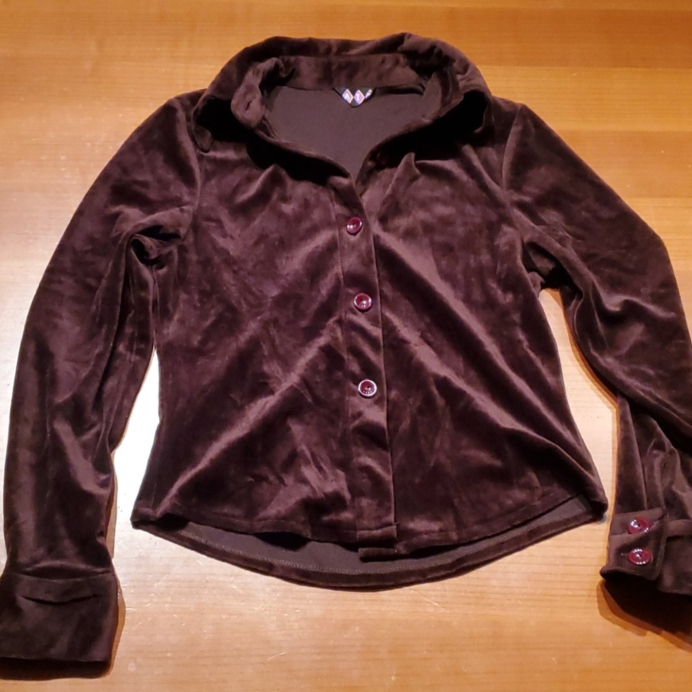 Velour Button Up